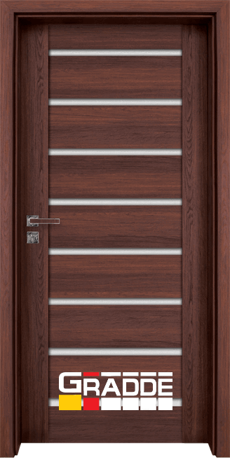 Интериорна врата Gradde Axel Glas, цвят Орех Рибейра